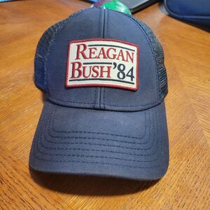 Reagan Bush '84 Snapback Trucker Hat Blue One Size Rowdy Gentleman Mesh Back Hat